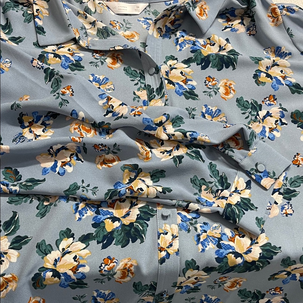 Plus Size LC Lauren Conrad Collared Button-Front Shirt 3X - Picture 9 of 9